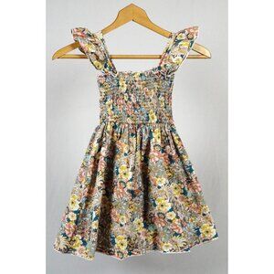 Smocked Girl's Smocked Floral Ruffled Sleeves Spring Easter Size 6